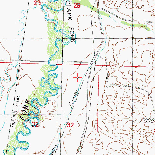 Topographic Map of 06N09W32AA__01 Well, MT