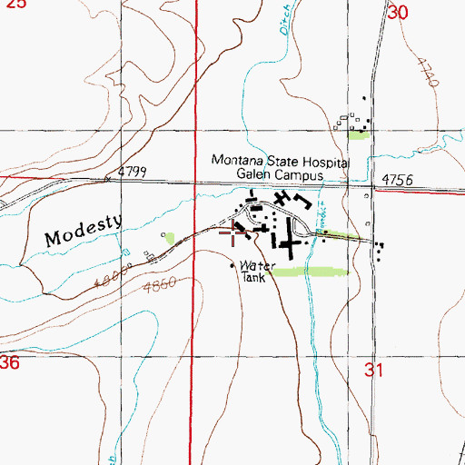 Topographic Map of 06N09W31BB__01 Well, MT