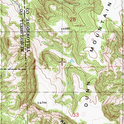 Topographic Map of 06N27E28CDD_01 Spring, MT