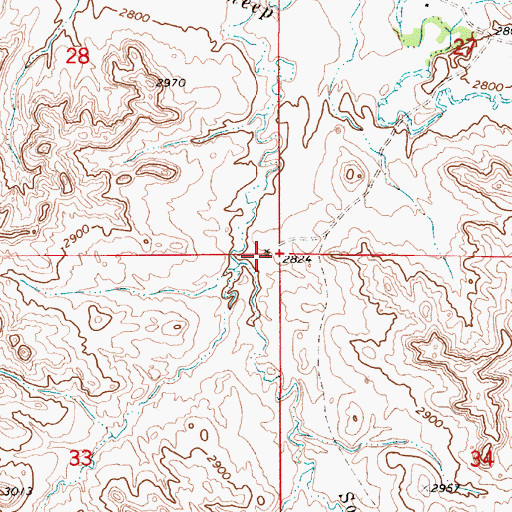 Topographic Map of 06N53E33AAAA01 Well, MT