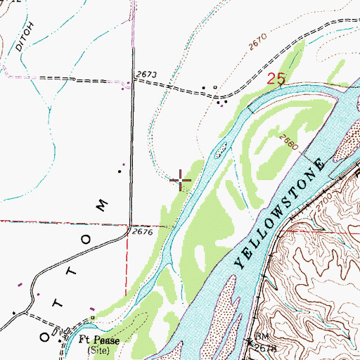 Topographic Map of 06N34E25C___01 Well, MT