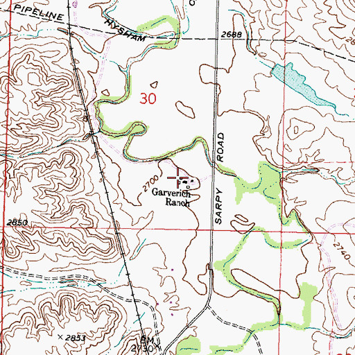 Topographic Map of 06N37E30DCAC01 Well, MT
