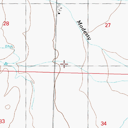Topographic Map of 06N10W27CCCC01 Well, MT