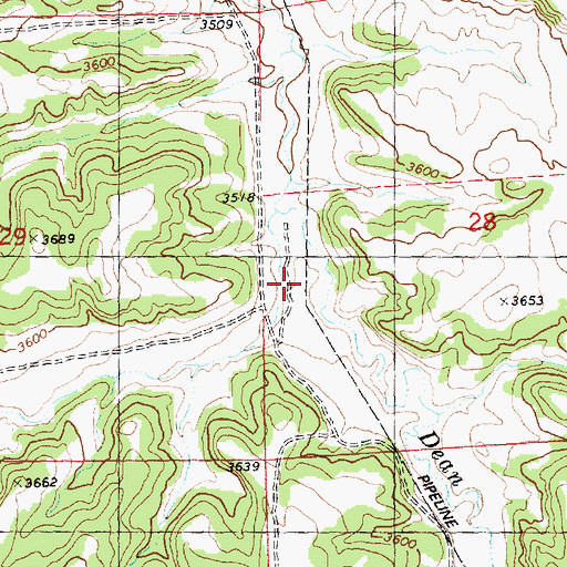 Topographic Map of 06N24E28CBCA01 Well, MT