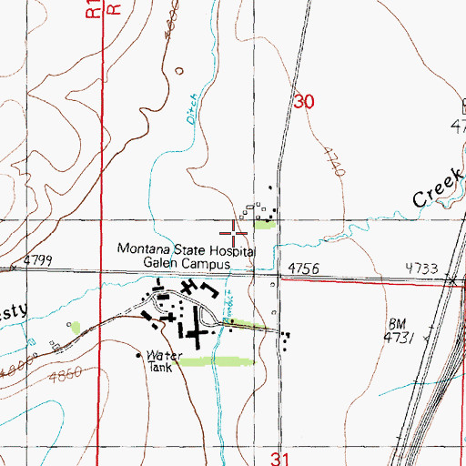 Topographic Map of 06N09W30CD__01 Well, MT