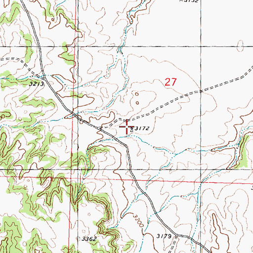Topographic Map of 06N31E27CACC01 Well, MT