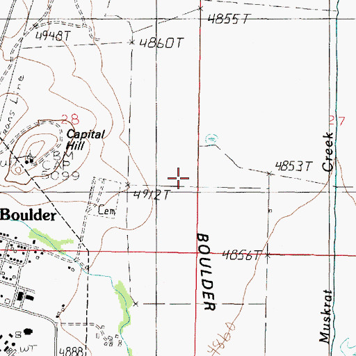 Topographic Map of 06N04W28DADD01 Well, MT