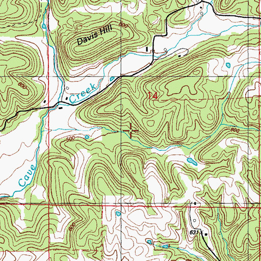Topographic Map of Moyer Mine, AR