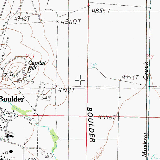 Topographic Map of 06N04W28DADD02 Well, MT