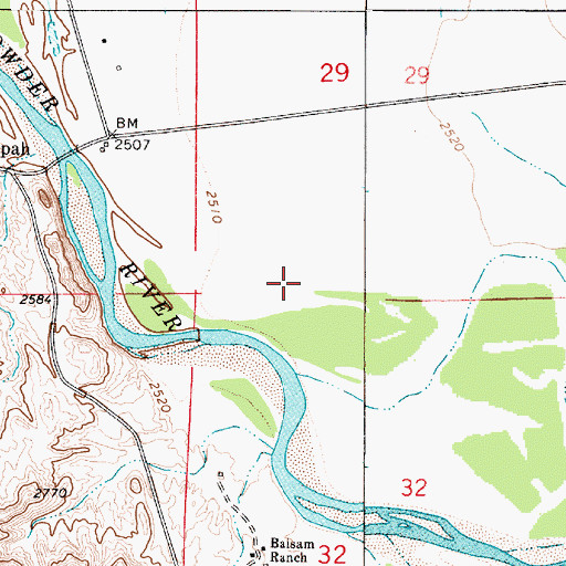 Topographic Map of 06N52E29CCDD01 Well, MT