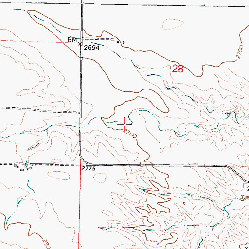 Topographic Map of 06N43E28CDBB01 Well, MT