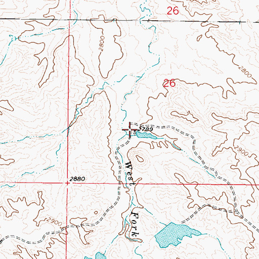 Topographic Map of 06N45E26CACD01 Well, MT