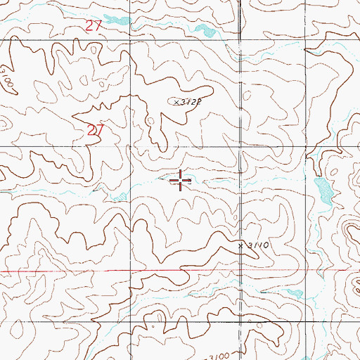 Topographic Map of 06N54E27DACA01 Well, MT