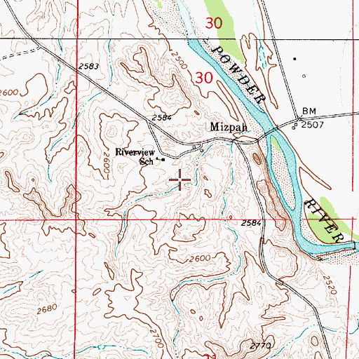 Topographic Map of 06N52E30CD__01 Well, MT