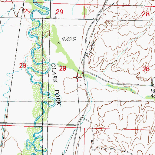 Topographic Map of 06N09W29DAAD01 Well, MT