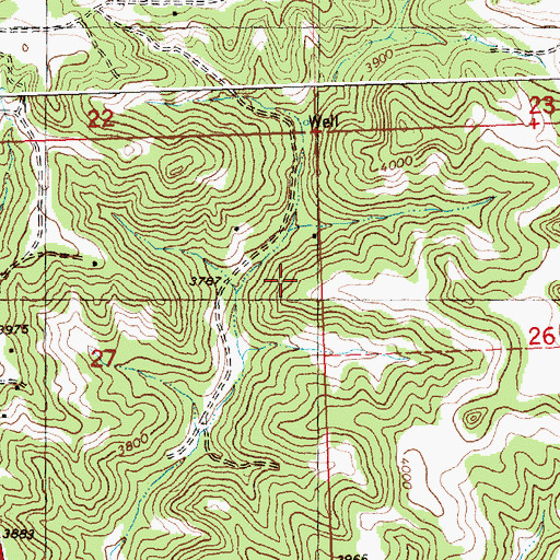 Topographic Map of 06N26E27ADAD01 Well, MT