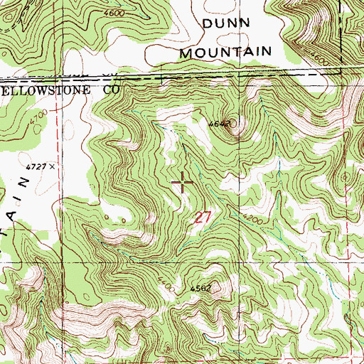 Topographic Map of 06N27E27BDD_01 Spring, MT