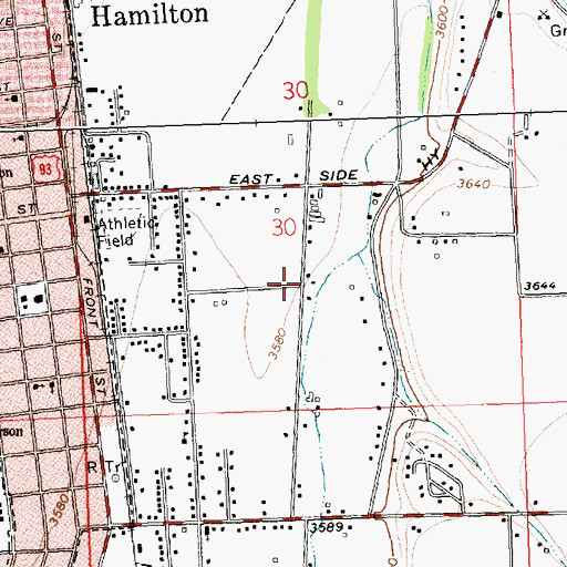 Topographic Map of 06N20W30DBCC01 Well, MT