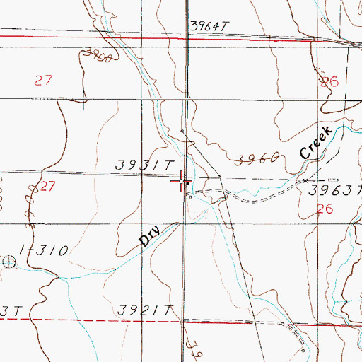 Topographic Map of 06N02E26CBBB01 Well, MT