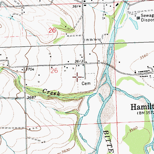 Topographic Map of 06N21W26DBAD01 Well, MT
