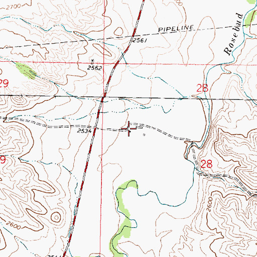 Topographic Map of 06N42E28BCAC01 Well, MT