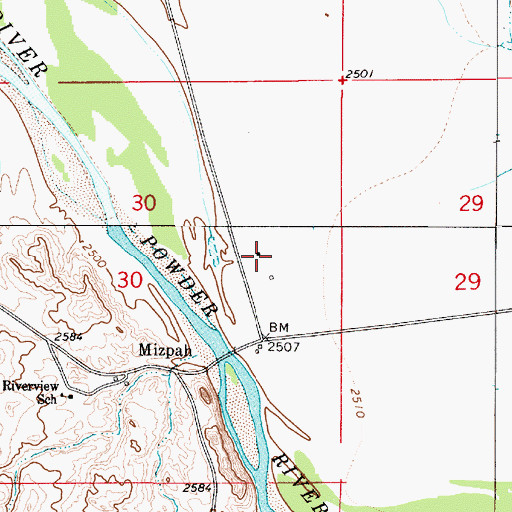 Topographic Map of 06N52E30ADCC01 Well, MT