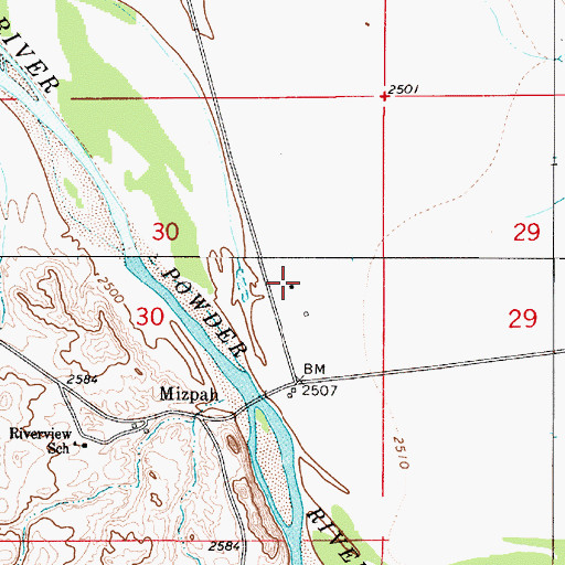 Topographic Map of 06N52E30ADCB01 Well, MT