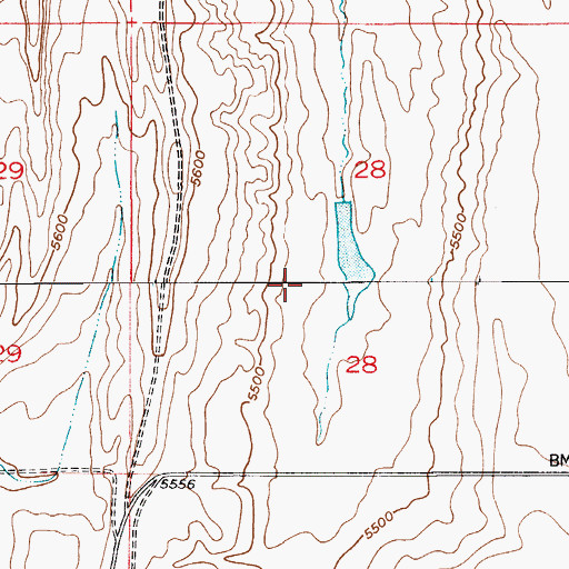 Topographic Map of 06N08E28CA__01 Well, MT