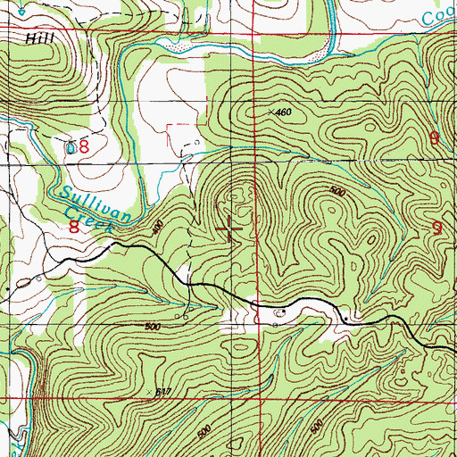 Topographic Map of Perrin Mine, AR