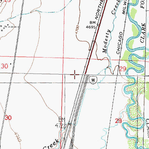 Topographic Map of 06N09W29BB__01 Well, MT
