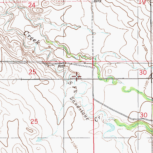 Topographic Map of 06N58E25AA__01 Well, MT