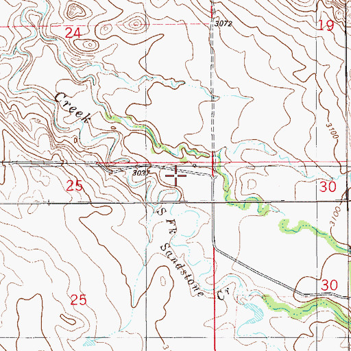 Topographic Map of 06N58E25AA__02 Well, MT