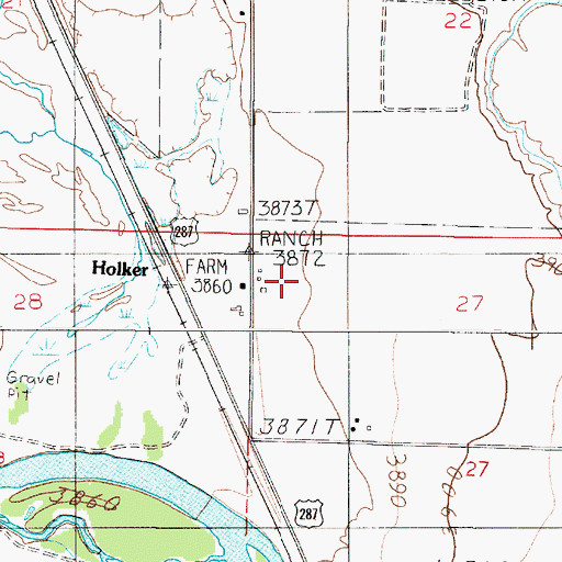 Topographic Map of 06N02E27BB__02 Well, MT