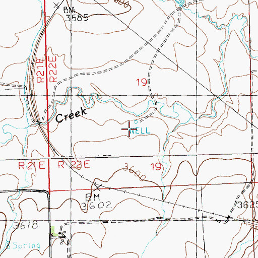 Topographic Map of 06N22E19CDAB01 Well, MT