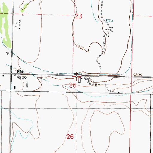 Topographic Map of 06N10W26AB__01 Well, MT