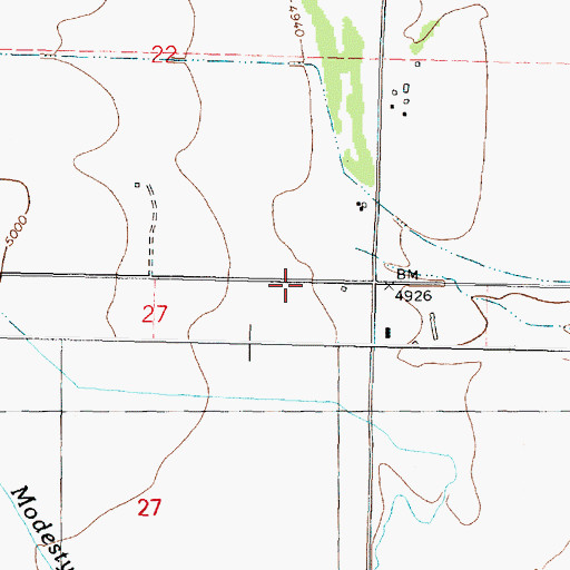 Topographic Map of 06N10W27AA__01 Well, MT