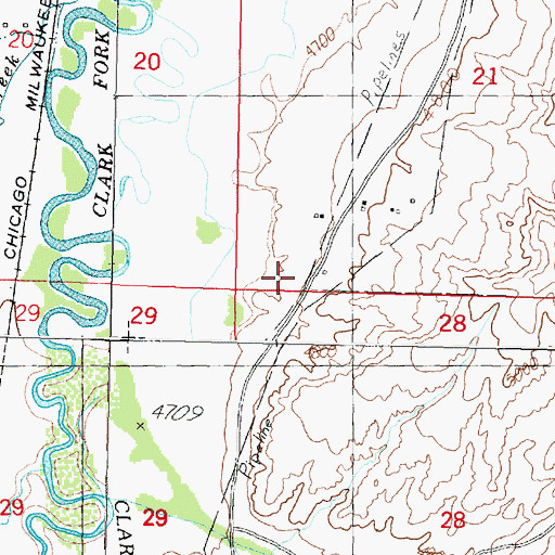 Topographic Map of 06N09W21CCDC01 Well, MT