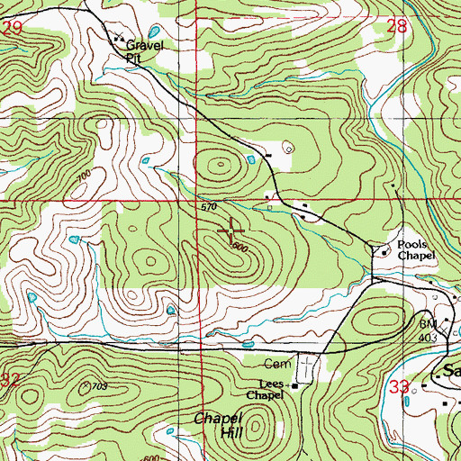 Topographic Map of Pool Prospect, AR