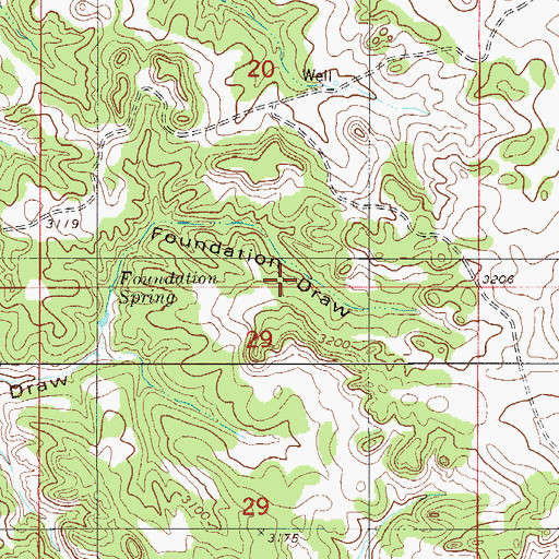 Topographic Map of 06N54E20CD__01 Well, MT