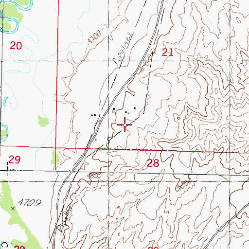 Topographic Map of 06N09W21CD__01 Well, MT