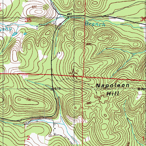 Topographic Map of Pritchett Prospect, AR