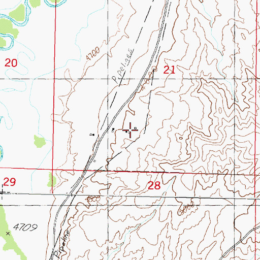Topographic Map of 06N09W21CDAB01 Well, MT