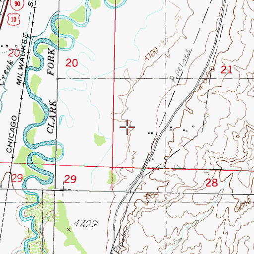 Topographic Map of 06N09W21CCBA01 Well, MT
