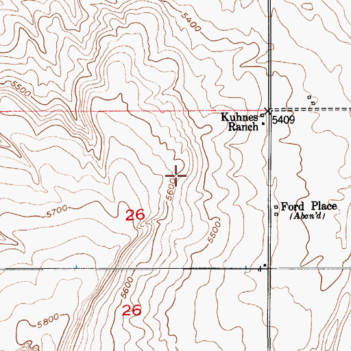 Topographic Map of 06N07E26A___01 Well, MT