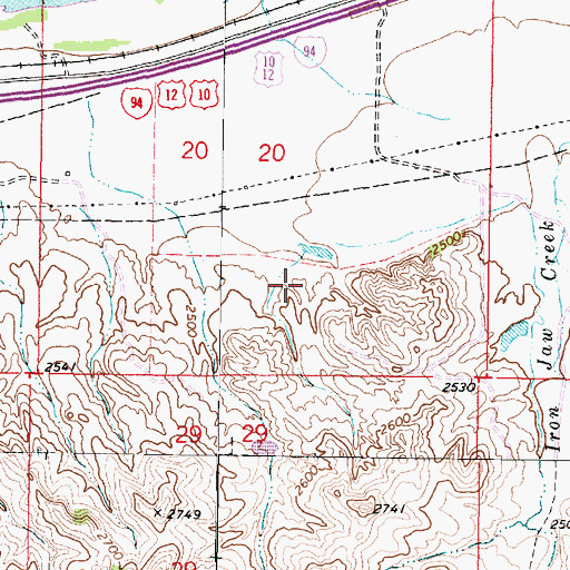 Topographic Map of 06N44E20DCB_01 Well, MT