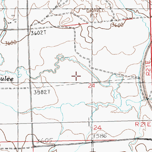 Topographic Map of 06N21E24CAA_01 Well, MT