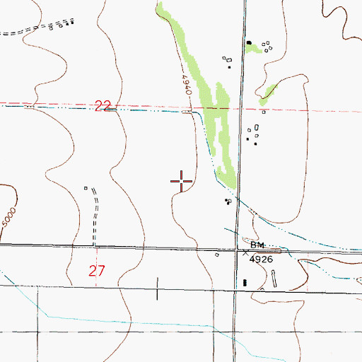 Topographic Map of 06N10W22DD__01 Well, MT