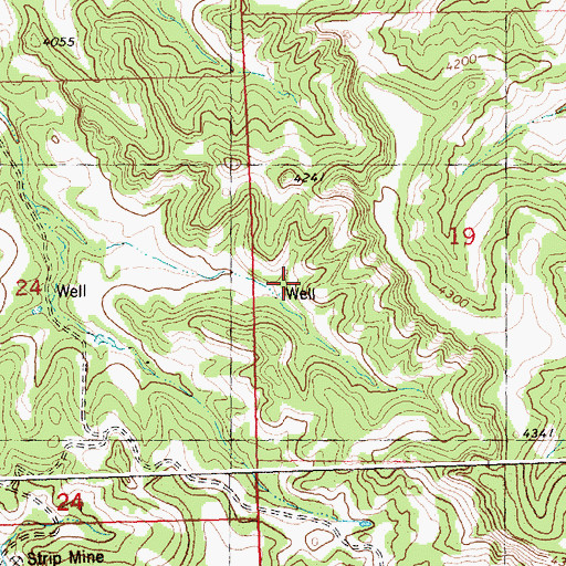 Topographic Map of 06N27E19CBBB01 Well, MT