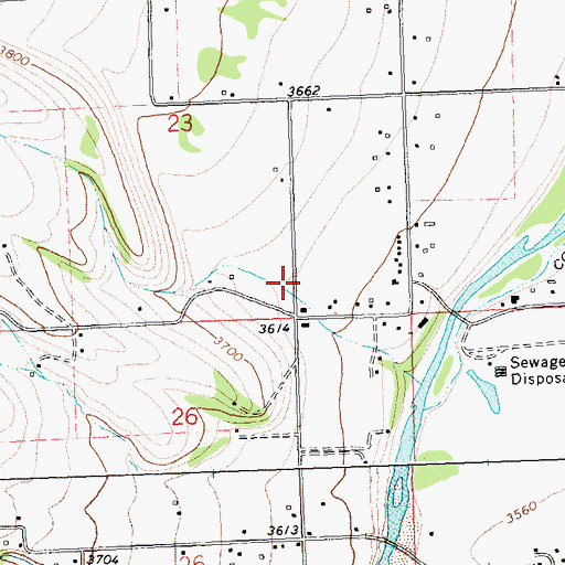 Topographic Map of 06N21W23DDCB01 Well, MT