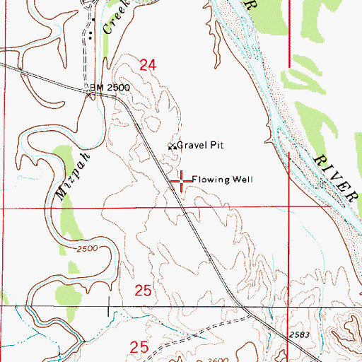 Topographic Map of 06N51E24DCDB01 Well, MT
